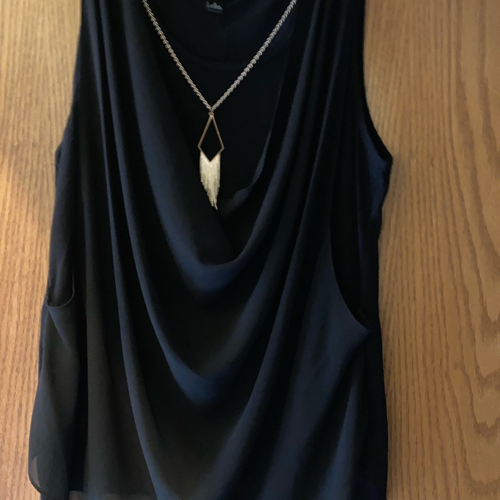 Dress tank nylon overlay rayon